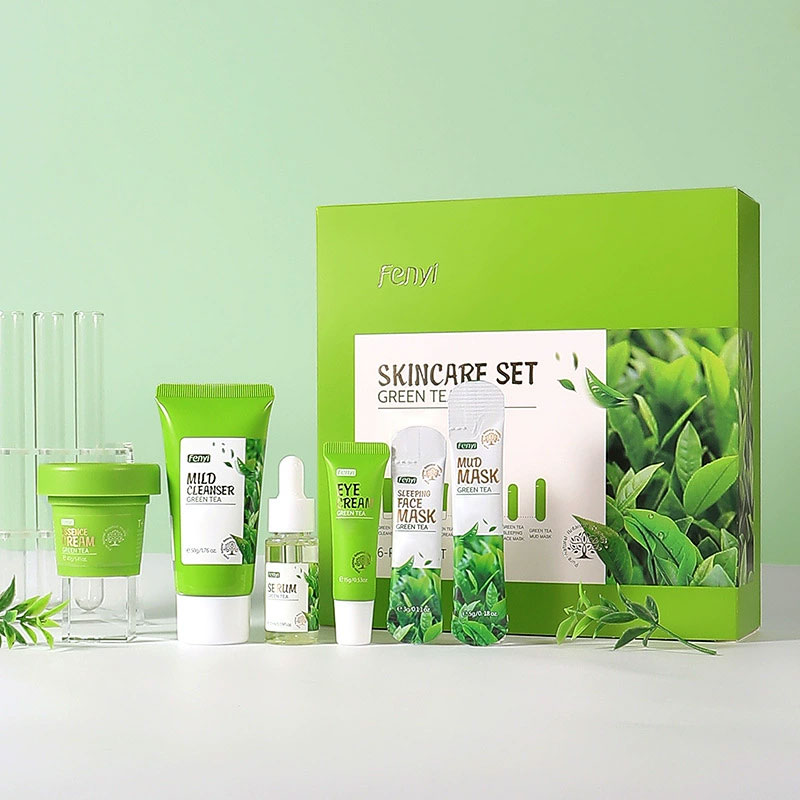 Skincare Niacinamide - 스킨 케어 세트, 녹차 페이셜 클리너,