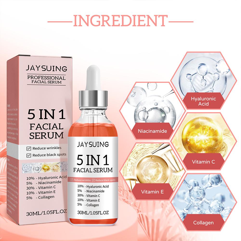 5 in 1 페이스 세럼 비타민 C 보습 미백 주름 개 - Skincare Niacinamide 리뷰 및 가격